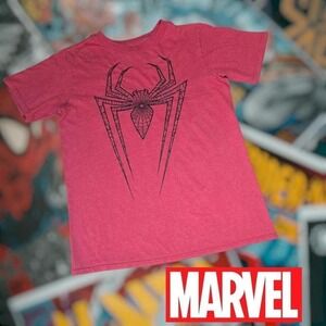 Youth Unisex Marvel Spider-Man Big Logo Short Sleeve Tee‎ Red Heather XL